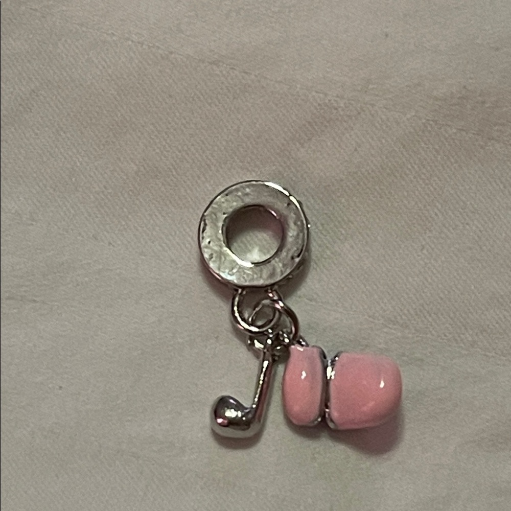 Sterling Silver and Pink Music Headphones Charm - Picture 5 of 8